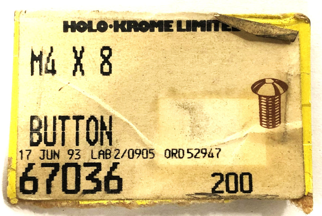 Holo-Krome Limited Button Head Cap Screw M4X8 (67036) [Lot of 50] NOS