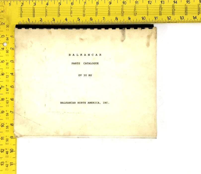 Balkancar Parts Catalogue GV 30 HS USED