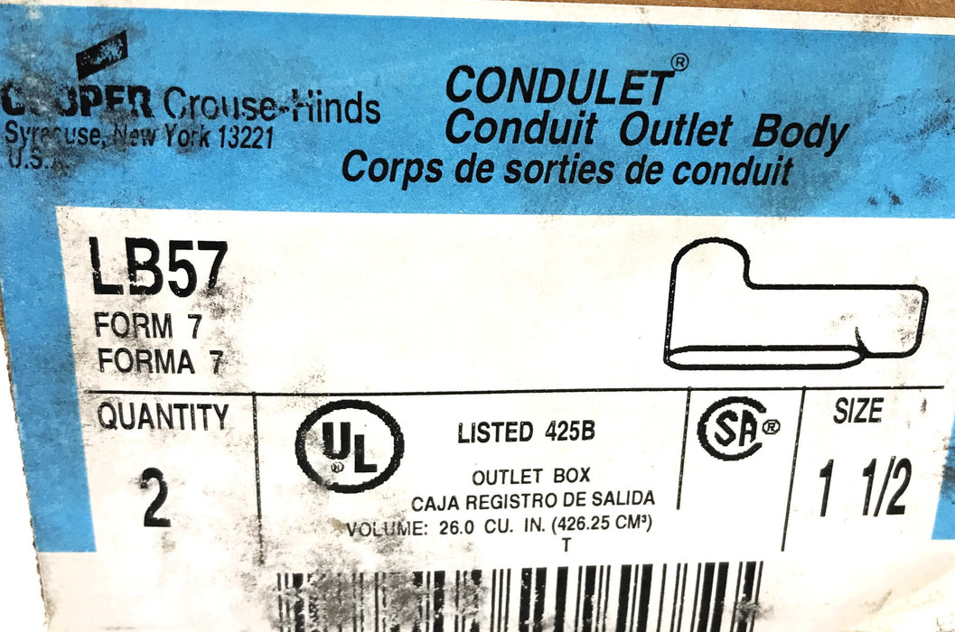 Crouse -Hands Box of (2) 1-1/2" Conduit Body (No Cover) LB57 NOS
