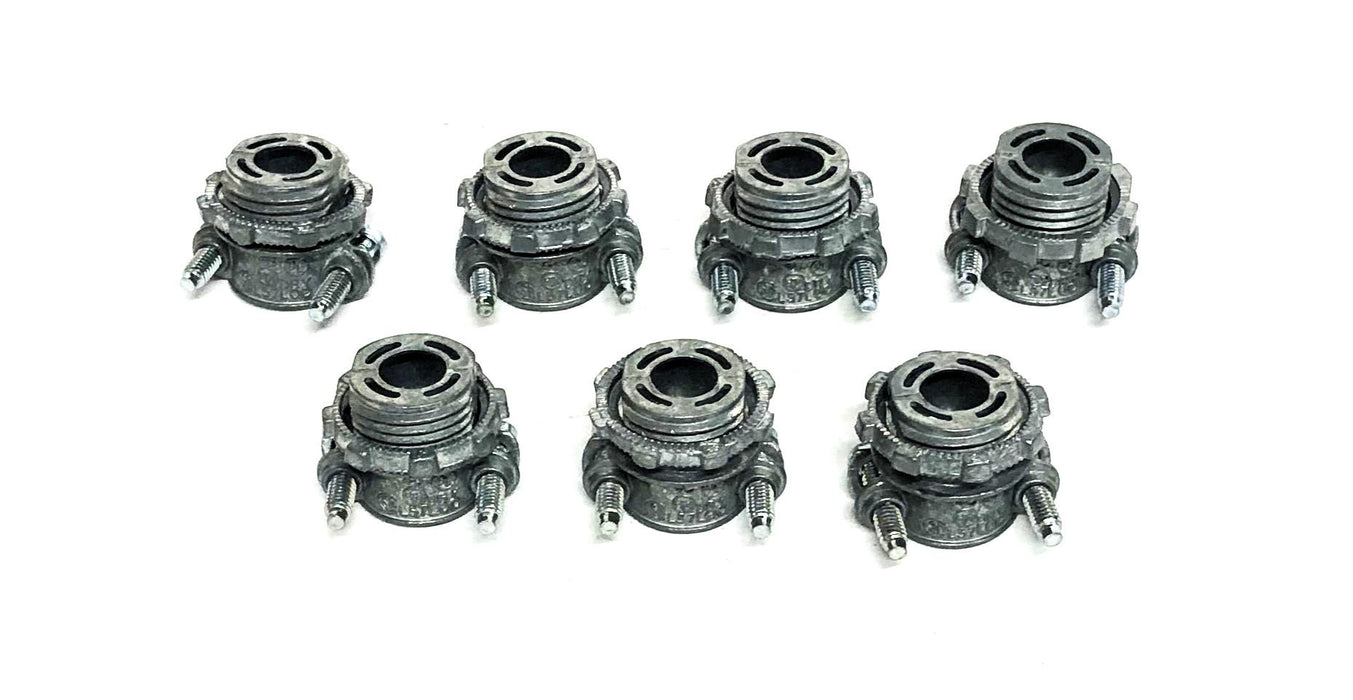 Unbranded 3/8IN Conduit-Box Squeeze Clamp Connector Fitting L57LOC [Lot of 7]NOS