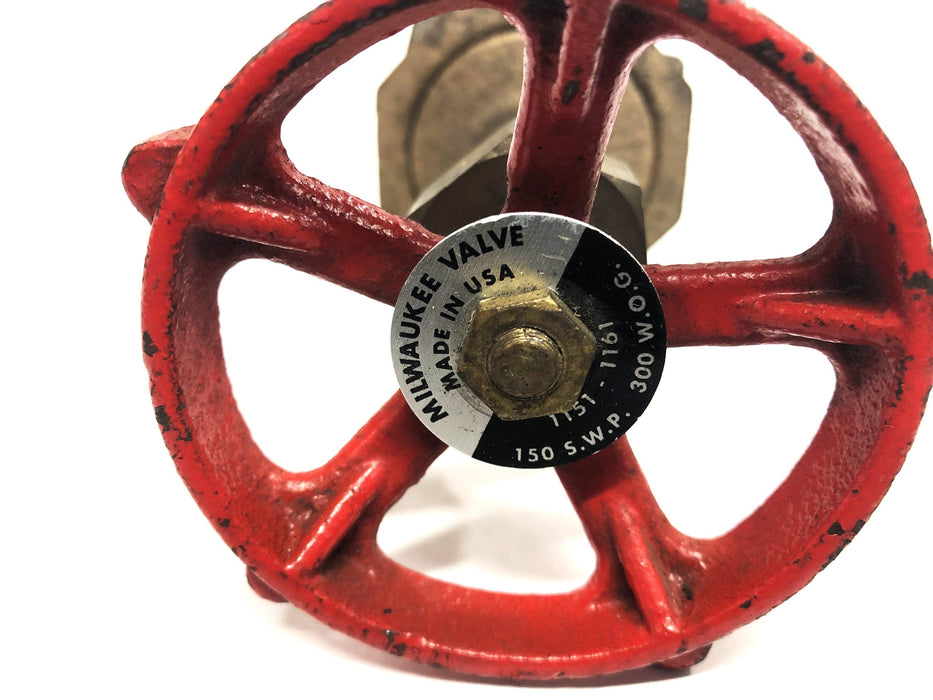Milwaukee Valve Inc Brass 1-1/2 Inch 150SWP 300WO Gate Valve 1151-1161 NOS