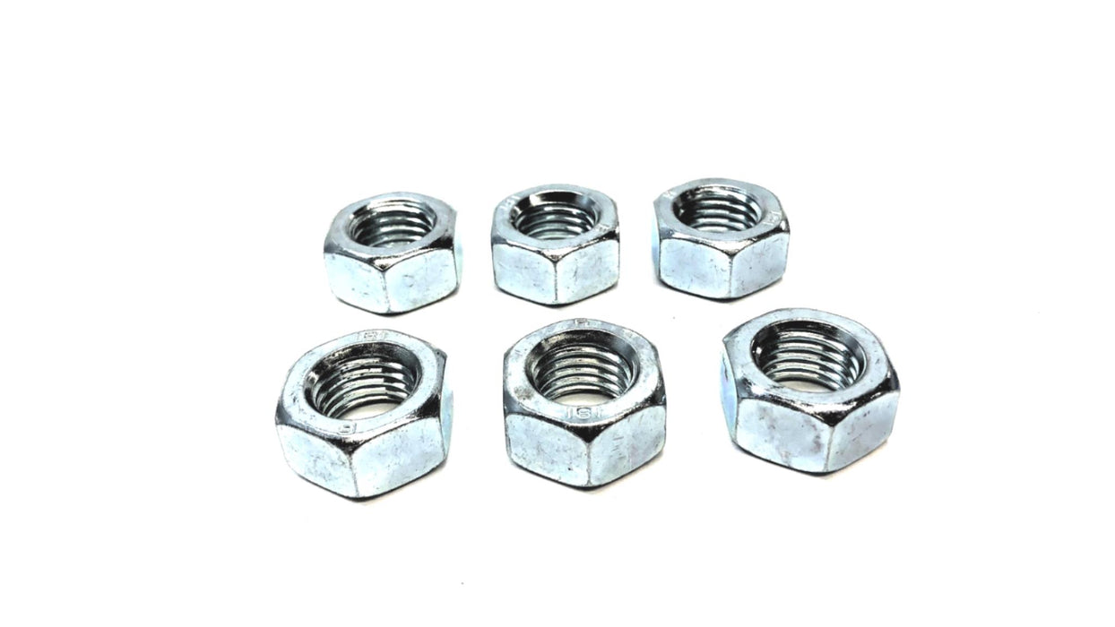 Unbranded M16 Hex Nut CL 8 Zinc DIN 934 934-16Z [Lot of 6] NOS