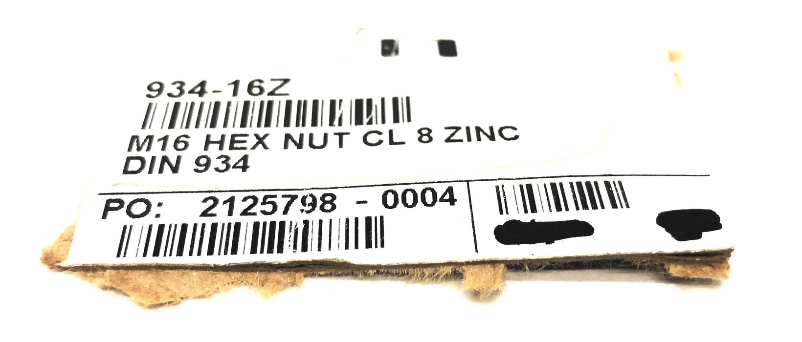 Unbranded M16 Hex Nut CL 8 Zinc DIN 934 934-16Z [Lot of 6] NOS