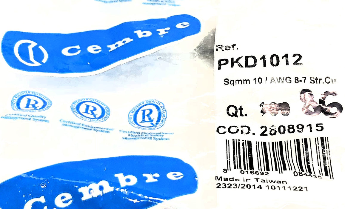 Cembre 10mm AWG 8-7 Cable Spout PKD1012 [Lot of 86] NOS