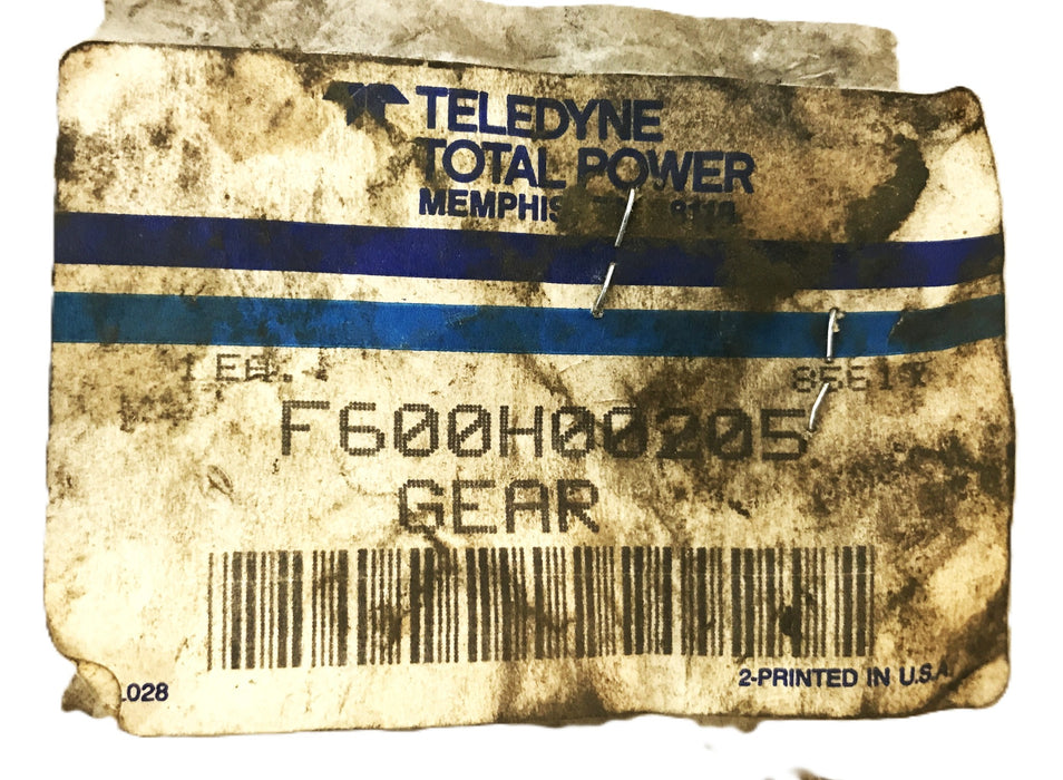 Teledyne Forklift Helical Pinion Gear F600H00205 NOS