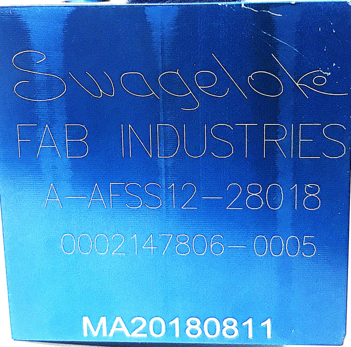 Swagelok Fuel Shut-Off Valve A-AFSS12-28018 NOS