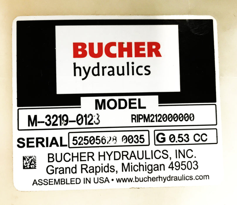 Bucher Hydraulics Assembly M-3219-0123 NOS