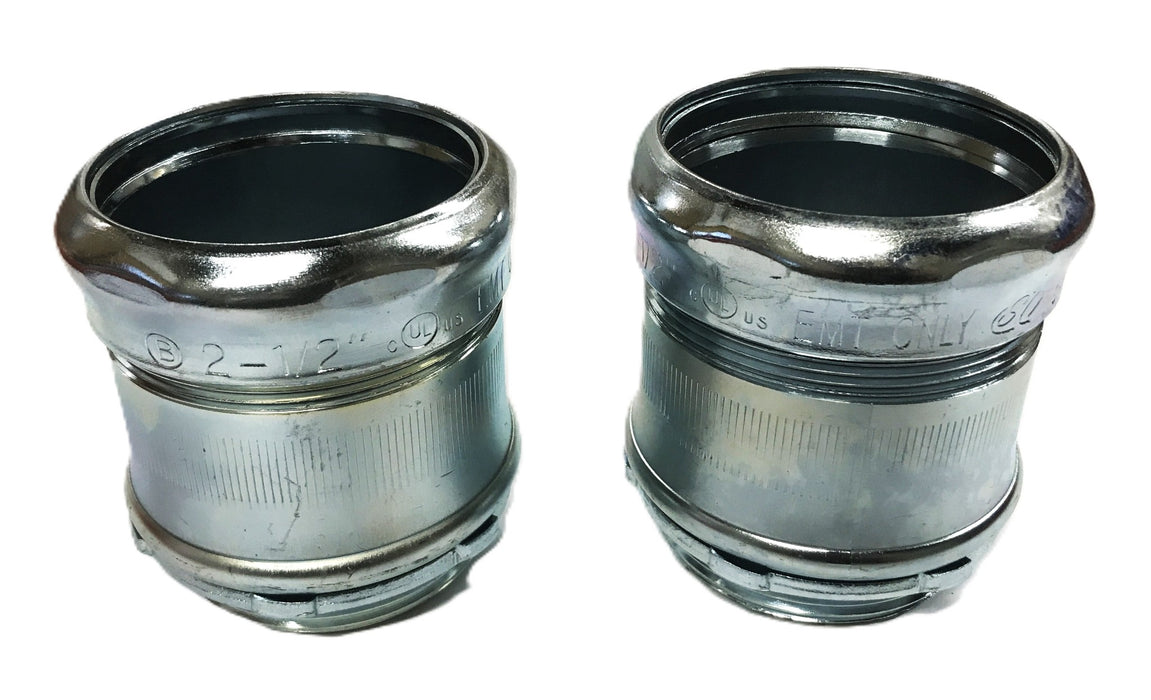 Unbranded 2-1/2 inch x 4 inch EMT ONLY Compression Fitting [Lot of 2] NOS