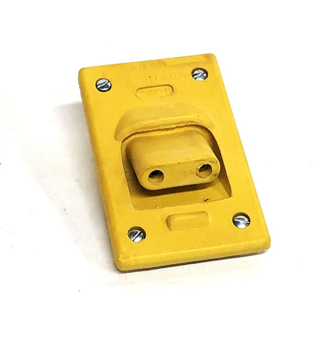 Brad Harrison Yellow 2P Angle Receptacle Safety Plug 22801 NOS