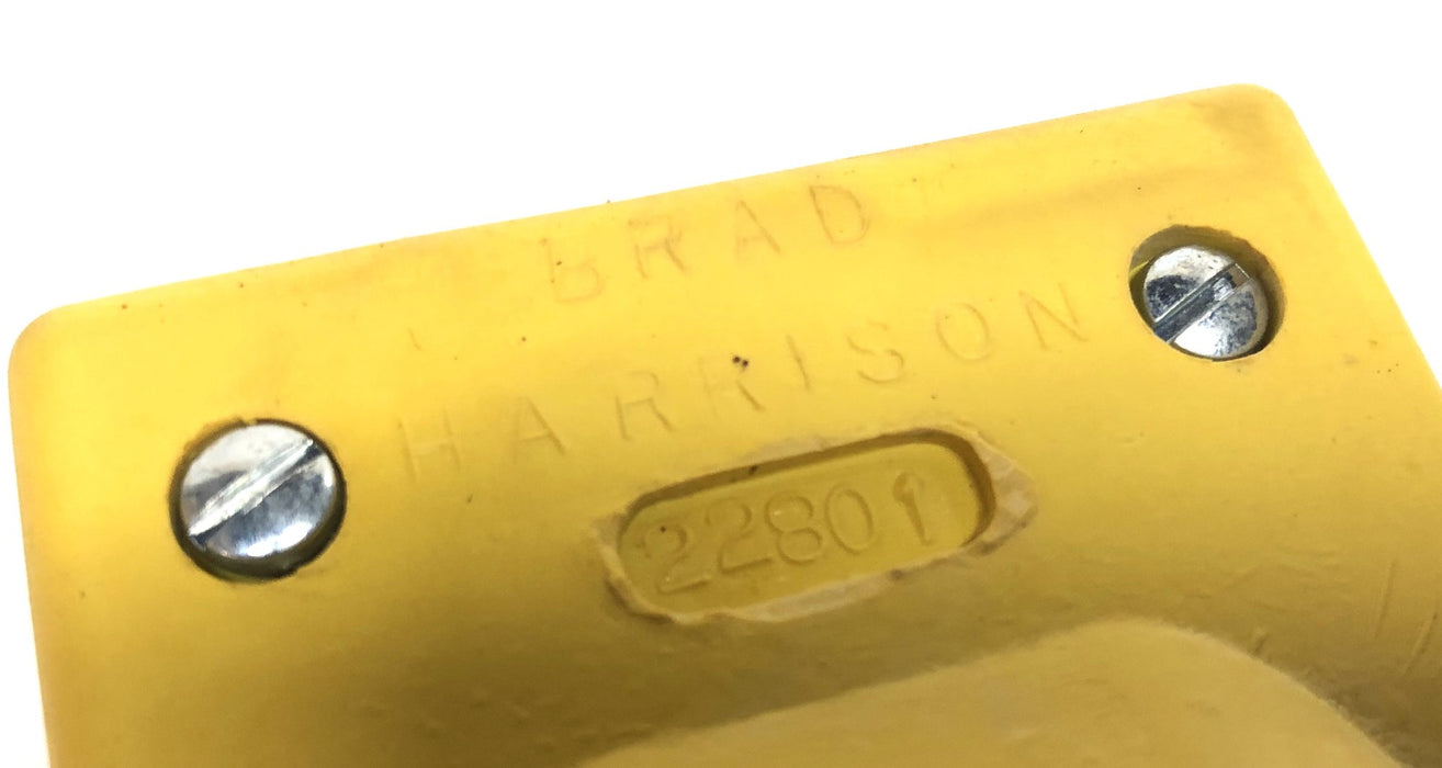 Brad Harrison Yellow 2P Angle Receptacle Safety Plug 22801 NOS