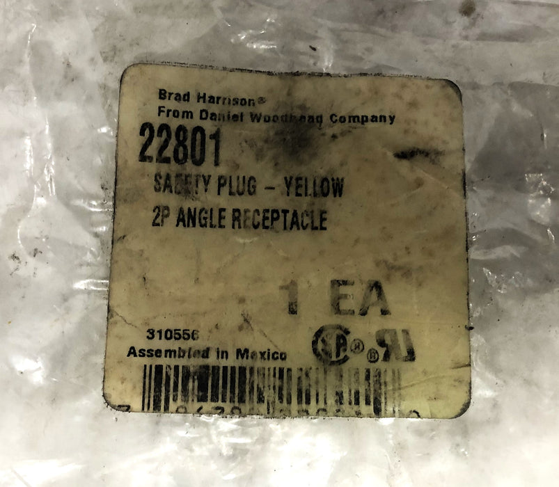 Brad Harrison Yellow 2P Angle Receptacle Safety Plug 22801 NOS