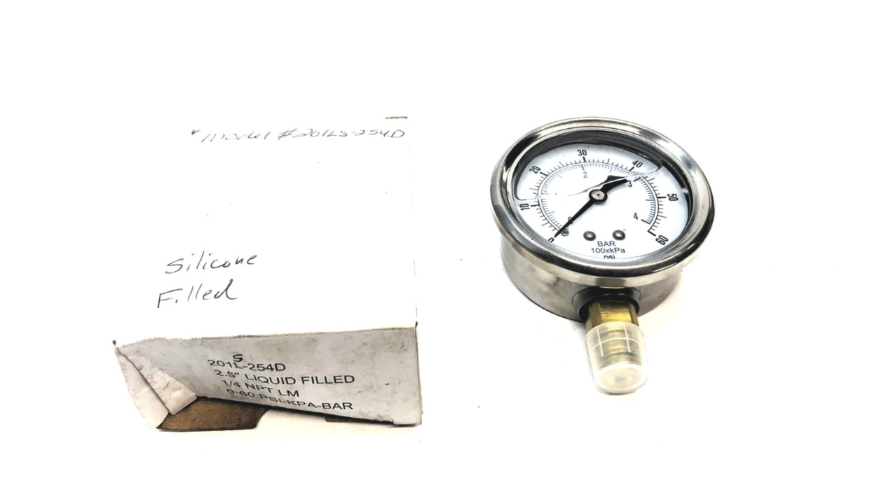 Unbranded 2.5" Liquid Filler 1/4 NPT LM Gauge 201LS-254D NOS