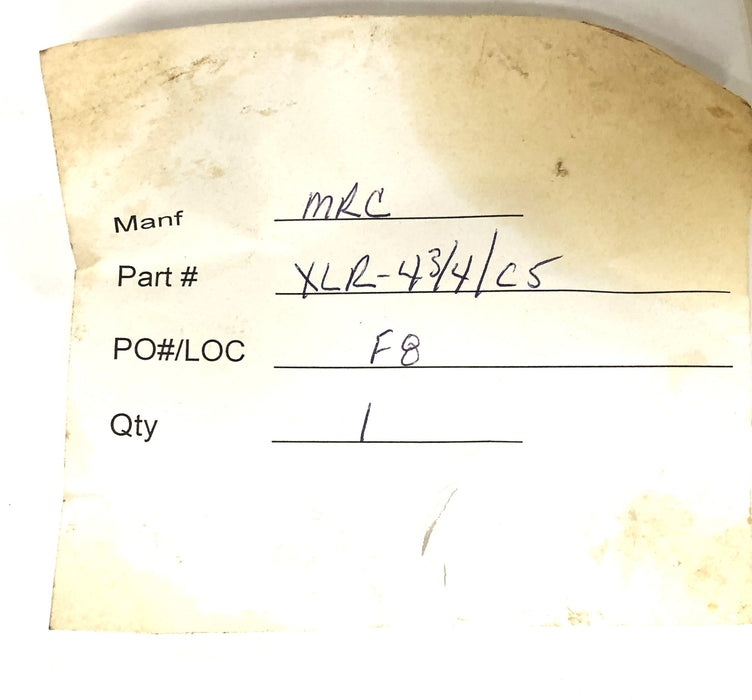 MRC Cylindrical Roller Bearing XLR-43/4-C5 NOS