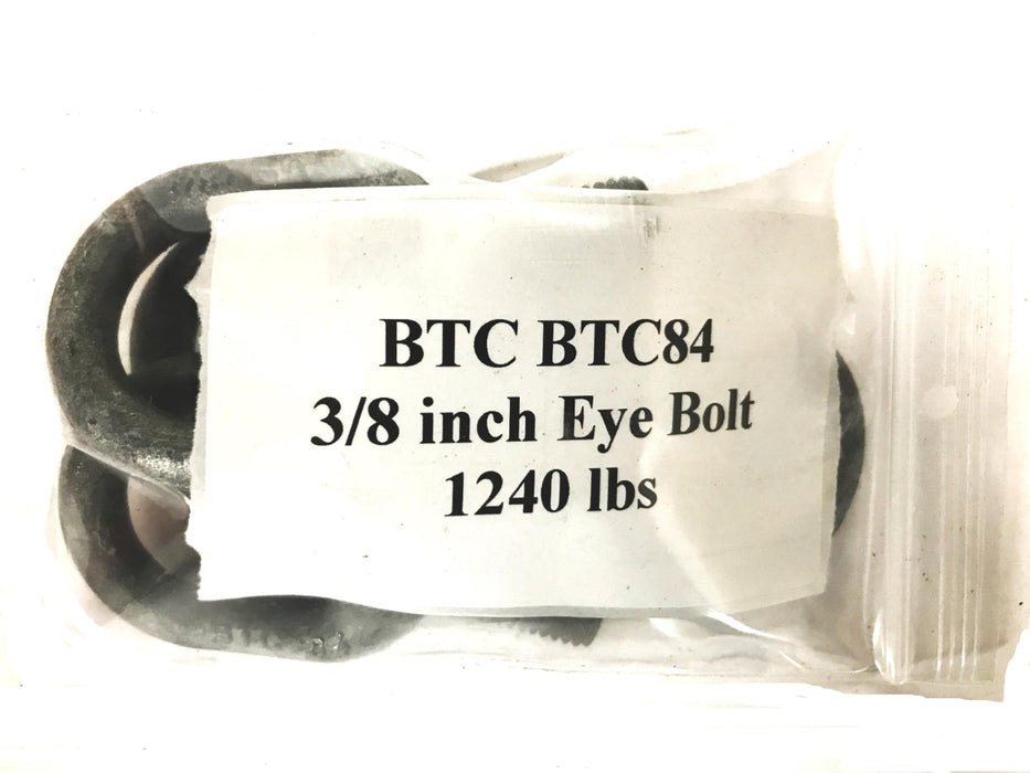 BTC 3/8 inch Eye Bolt BTC84  [Lot of 4] NOS