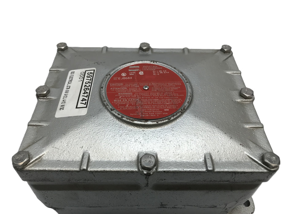 Crouse-Hinds Explosion Proof Outlet Box EJB684 NOS
