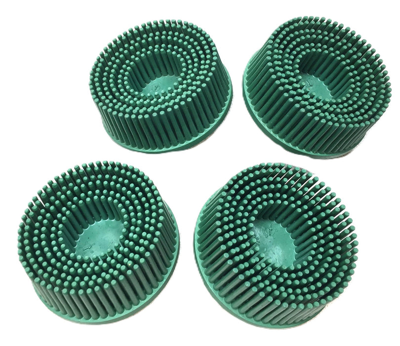 3M Scotch Brite Roloc Bristle Disc Green 2" Gasket Remover 07524 [Lot of 4] NOS