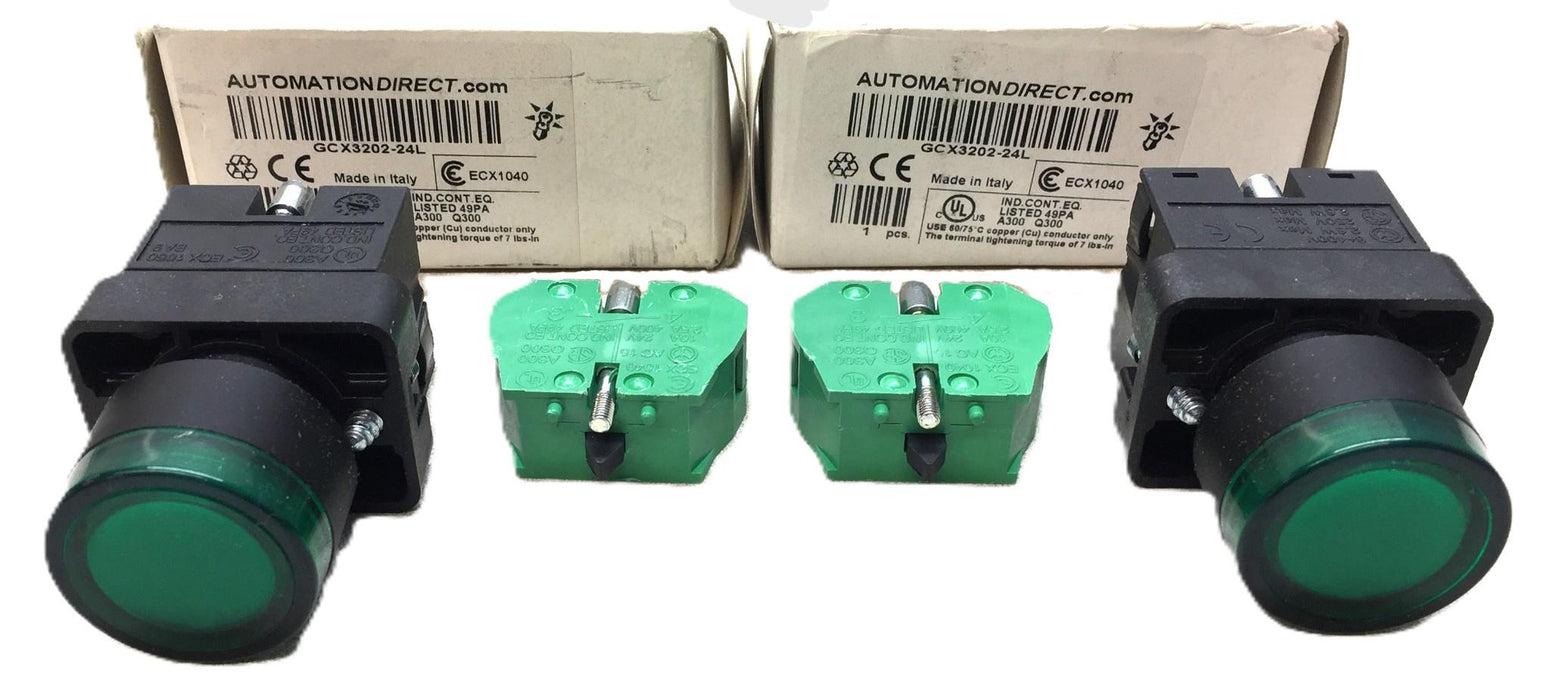 Automation Direct Green Illuminated Momentary Pushbutton GCX3202-2 [Lot of 2]NOS