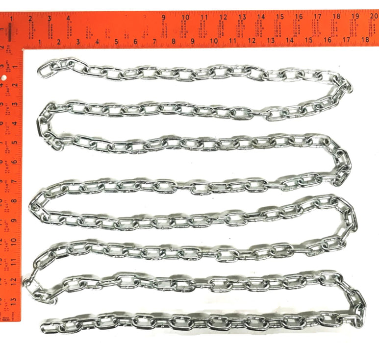 Unbranded Size 5 Chrome Link Chain, 11 feet NOS