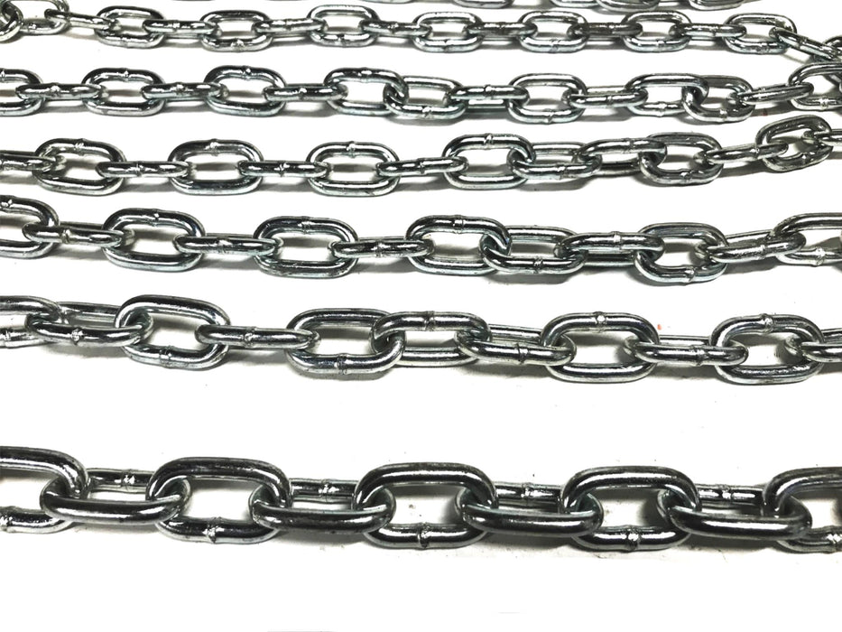 Unbranded Size 5 Chrome Link Chain, 11 feet NOS