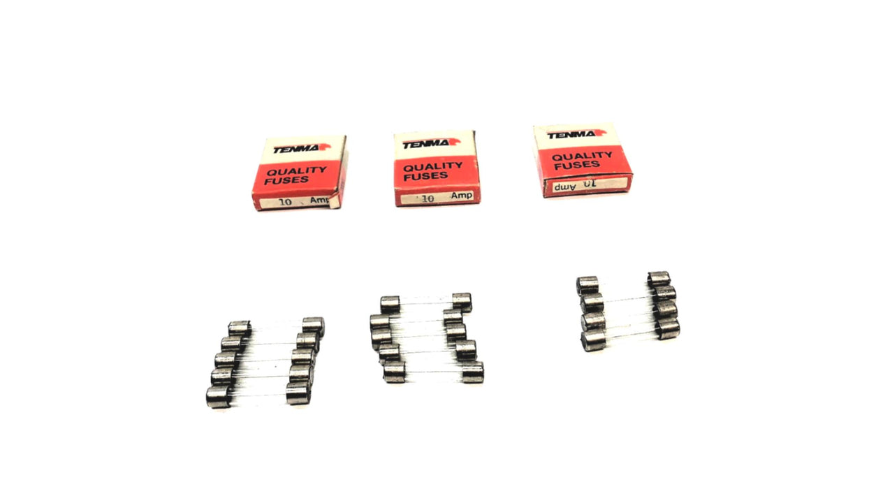 Tenma 250V 10 Amp Glass Fuse 28-318 [Lot of 14] NOS