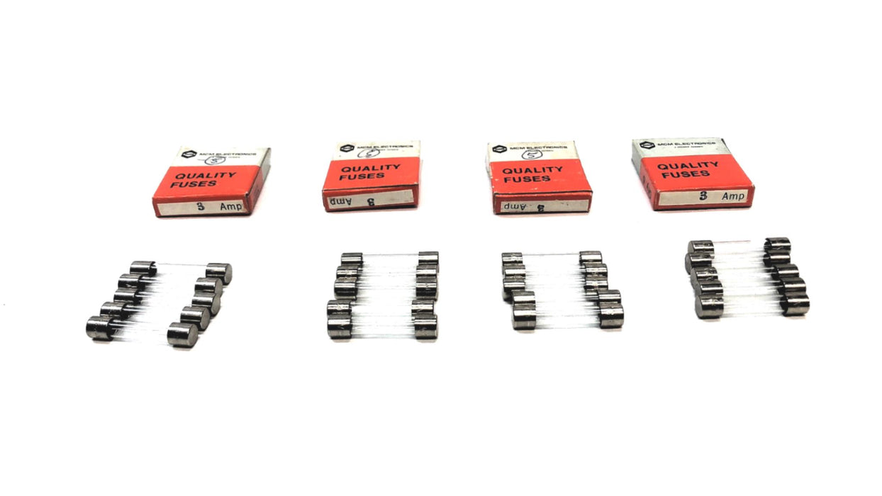 Tenma/MCM 3 AMP 250 V Glass Fuse 28-765 [Lot of 20] NOS