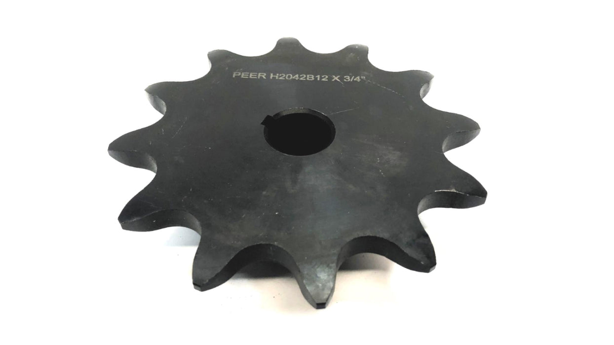 Peer 3/4" 12 Tooth Bore Roller Chain Sprocket W/ Keyway H2042B12 x 3/4" NOS
