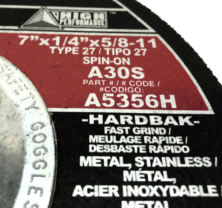 Flexovit Box of (9) 7 x 1/4 x5/8-11" Grinding Wheel A5356H NOS