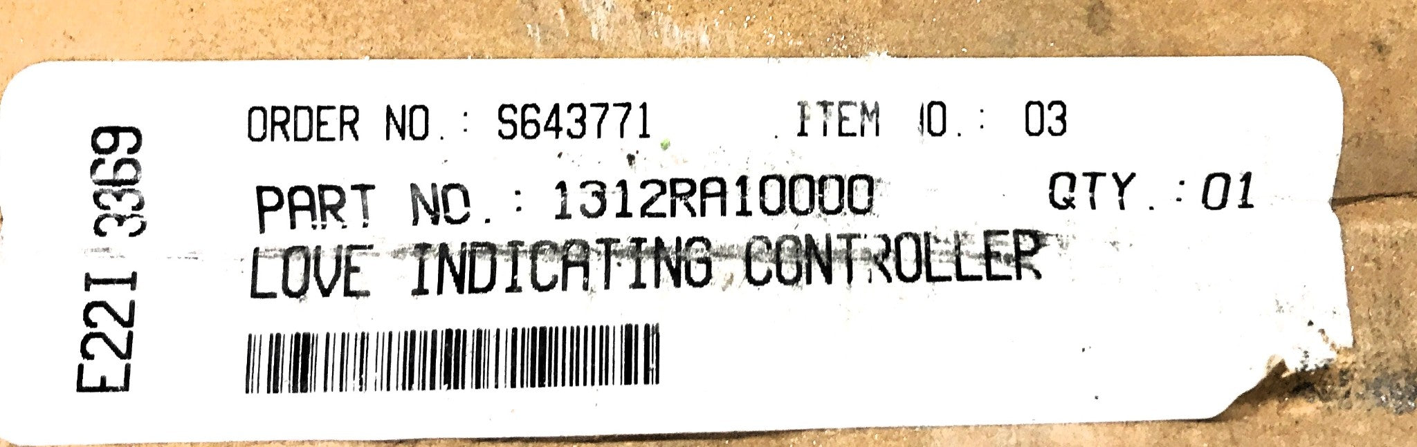 Love Controls Indicating Controller 1312RA10000 NOS