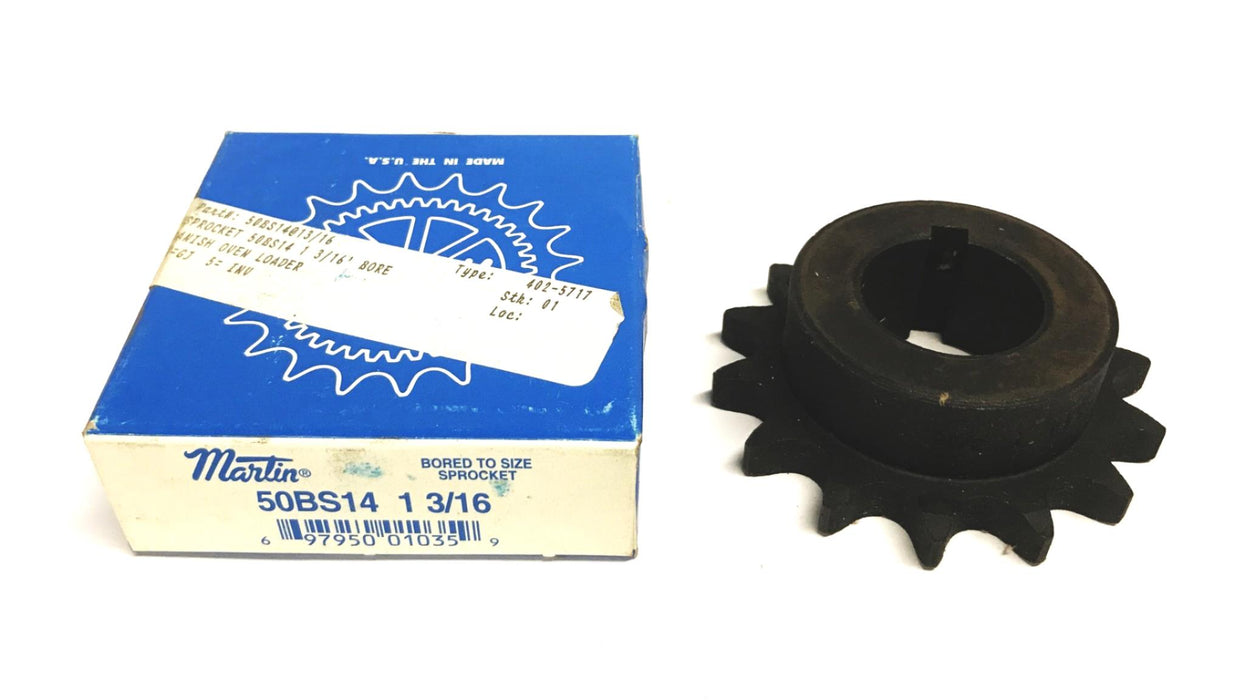 Martin Finished Bore Roller Chain Sprocket 50BS14 1-3/16 NOS