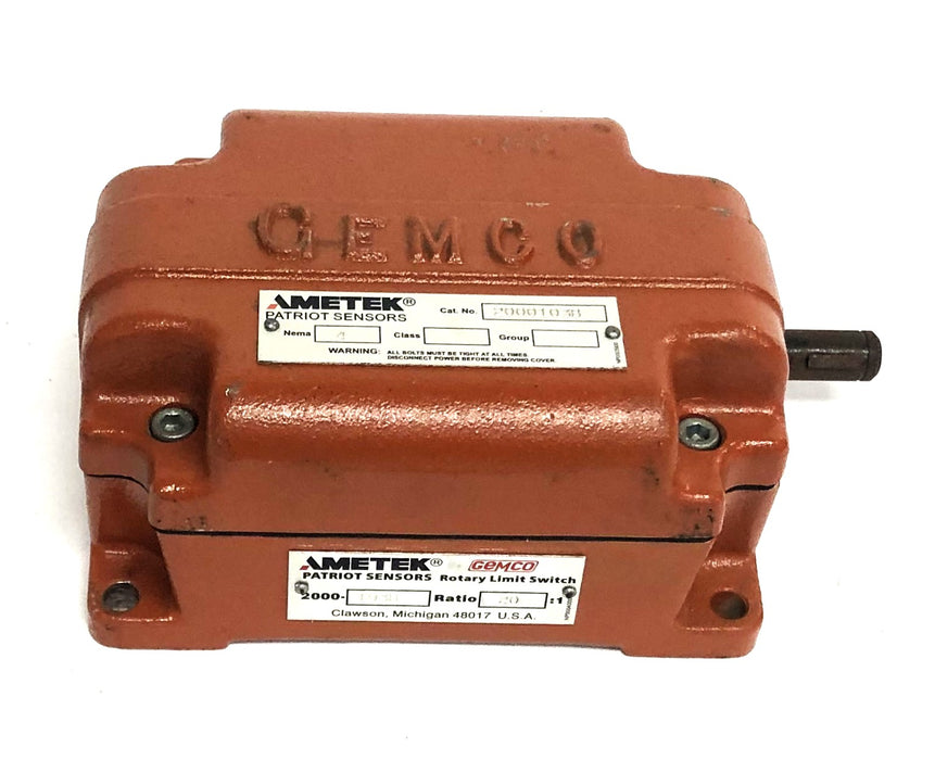 Ametek Gemco NEMA 4 20:1 Rotary Limit Switch 2000103B NOS