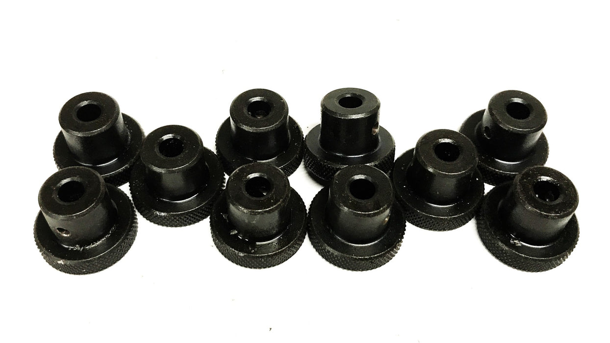 Unbranded 1 inch Black Oxide Knurled Knob with Screw Hole [Lot of 10] NOS