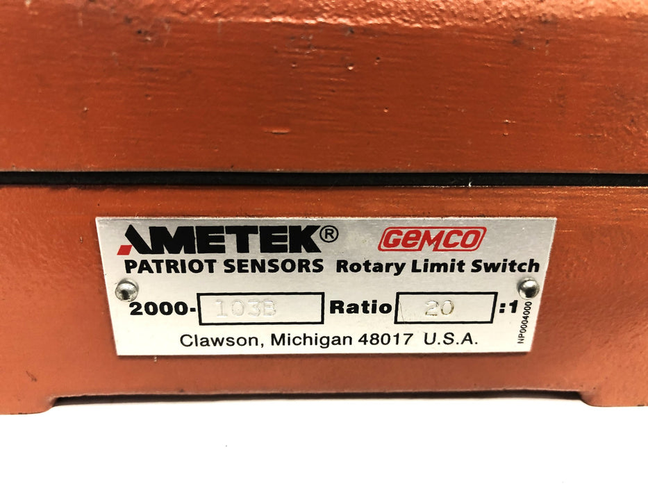 Ametek Gemco NEMA 4 20:1 Rotary Limit Switch 2000103B NOS