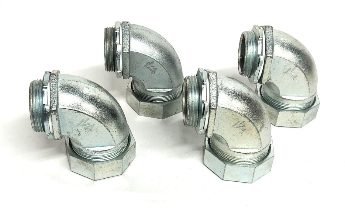 Raco 90 Degree Conduit Connector 1-1/4 Inch [Lot of 4] NOS
