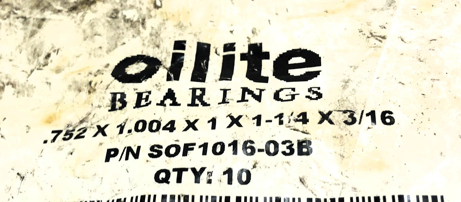 Oilite .752 x 1.004 x 1 x 1-1/4 x 3/16" Bushing SOF1016-03B [Lot of 10] NOS