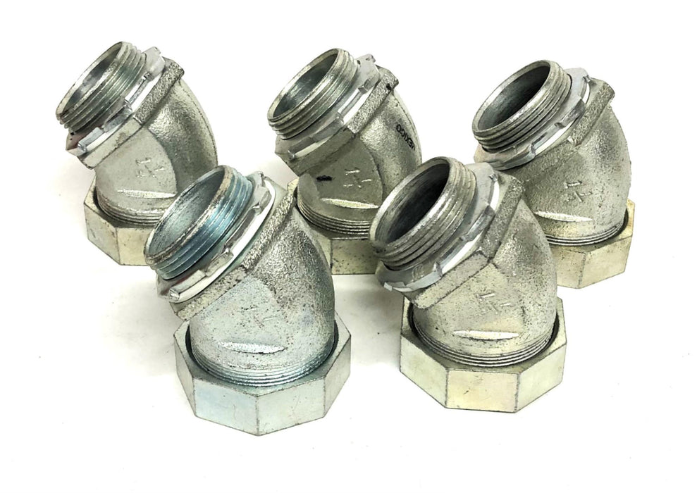 Raco 45 Degree Conduit Connector 1-1/4 Inch [Lot of 5] NOS