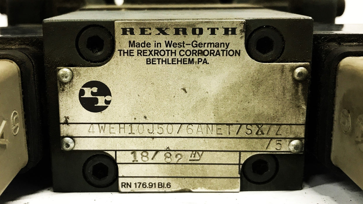 Rexroth Hydraulic Directional Valve Assembly 4WEH10J50 USED