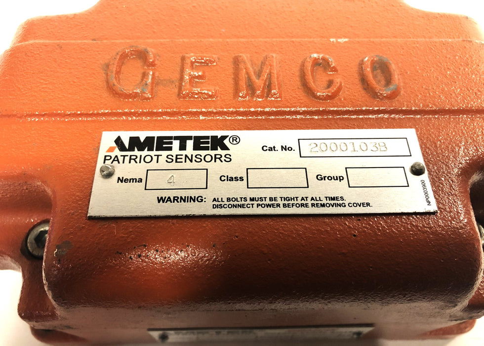 Ametek Gemco NEMA 4 20:1 Rotary Limit Switch 2000103B NOS