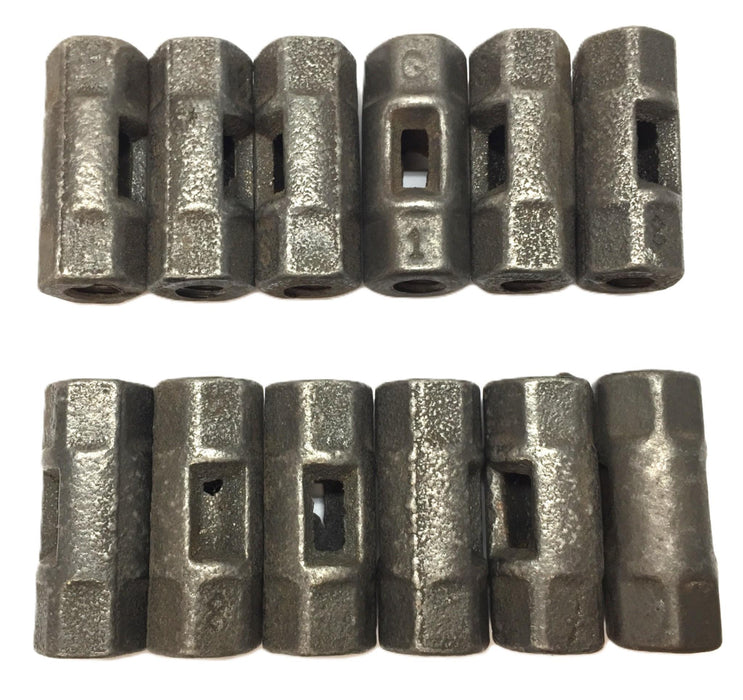 Unbranded 3/8" Black Iron Coupling Rod [Lot of 12] NOS