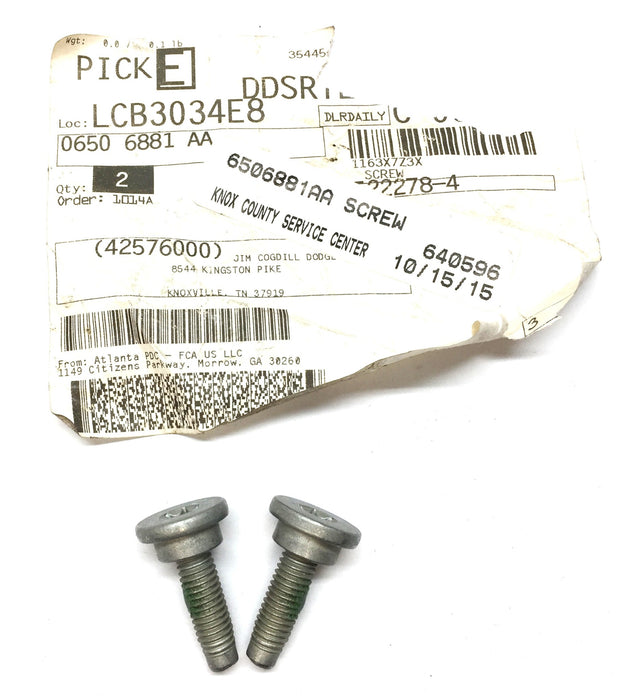 FCA Mopar Torx Screw 6506881AA [Lot of 2] NOS