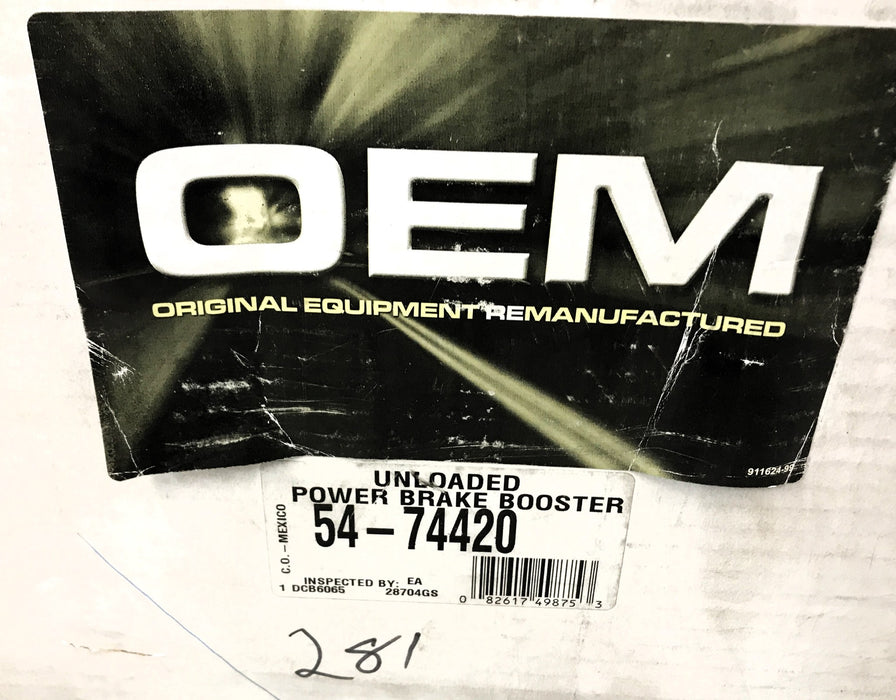 Cardone Unloaded Power Brake Booster 54-74420 REMANUFACTURED