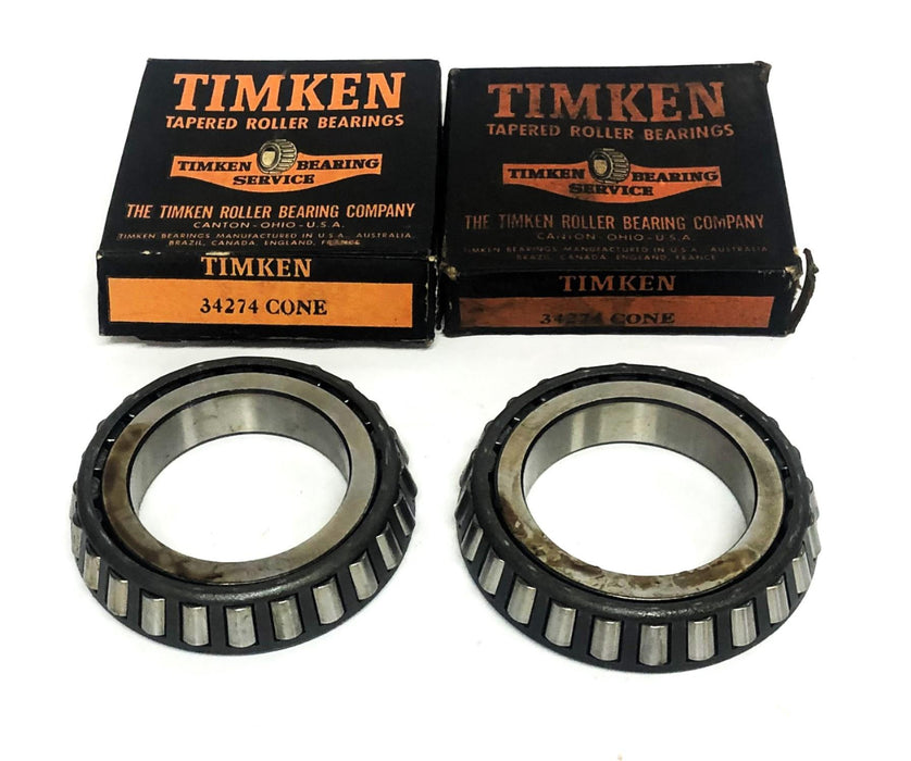 Timken Tapered Roller Bearing Cone 34274 [Lot of 2] NOS