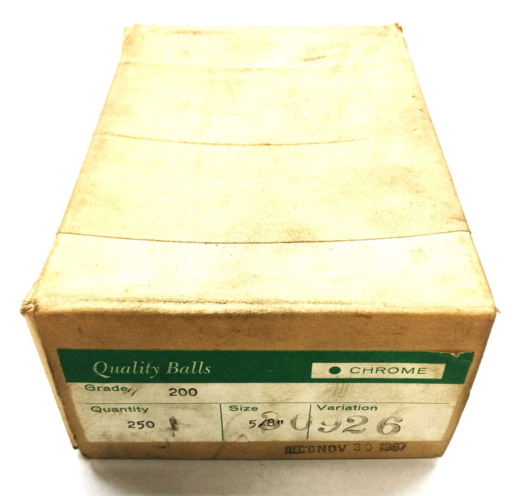 Quality Balls 5/8" Chrome Grade 200 Ball Bearing Pack (250pcs) 30926 NOS