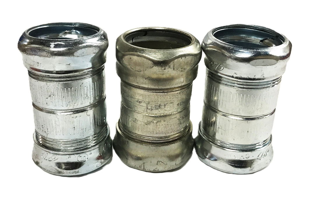 Bridgeport/Unbranded 1-1/4 inch Steel EMT Compression Fitting 263 [Lot of 3] NOS