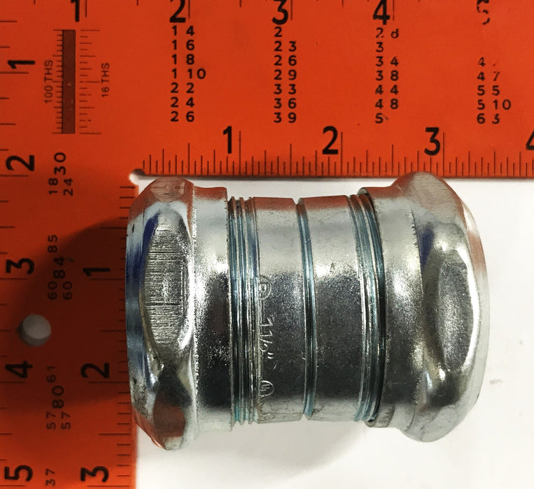Bridgeport 1-1/2 inch Steel EMT Compression Fitting 264-SRT [Lot of 3] NOS