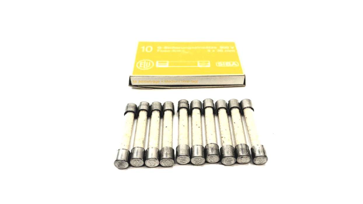 Siba Pack of (10) 6.3A 500V Glass Fuse 40856 (70 006 02) (172 530) NOS