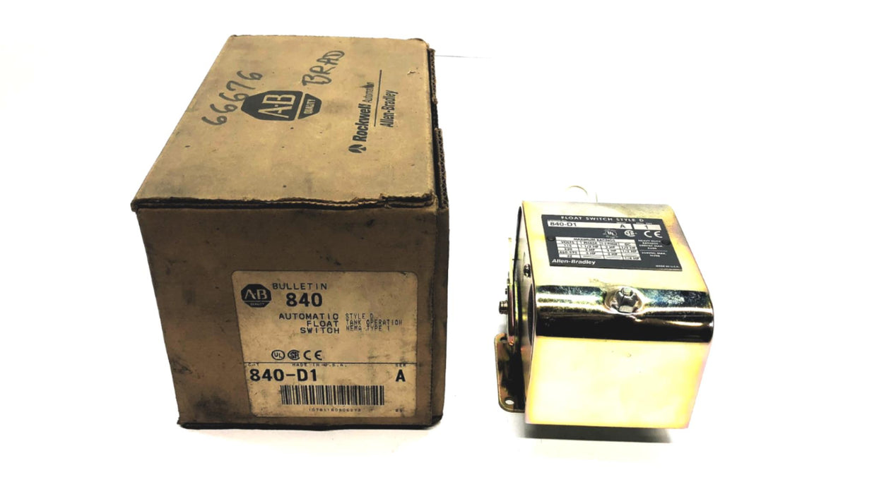 Allen-Bradley Automatic Float Switch (Missing 1 Plastic Plug) 840-D1 NOS