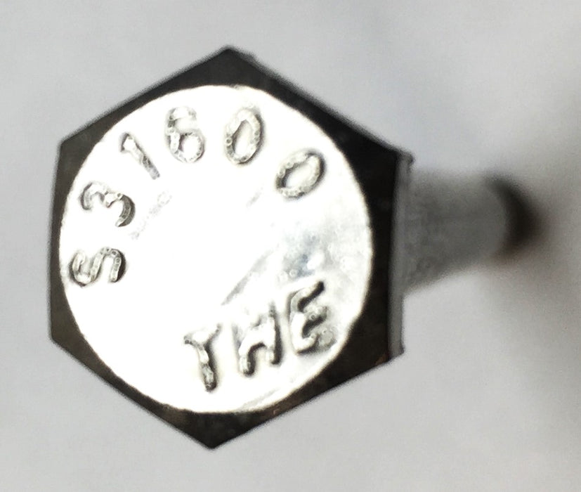 THE 5/16"-18 X 4" Hex Stainless Steel Bolt Screw S31600 [Lot of 10] NOS