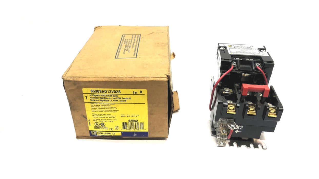 Square D Series B NEMA Motor Starter 8536SAO12V02S NOS