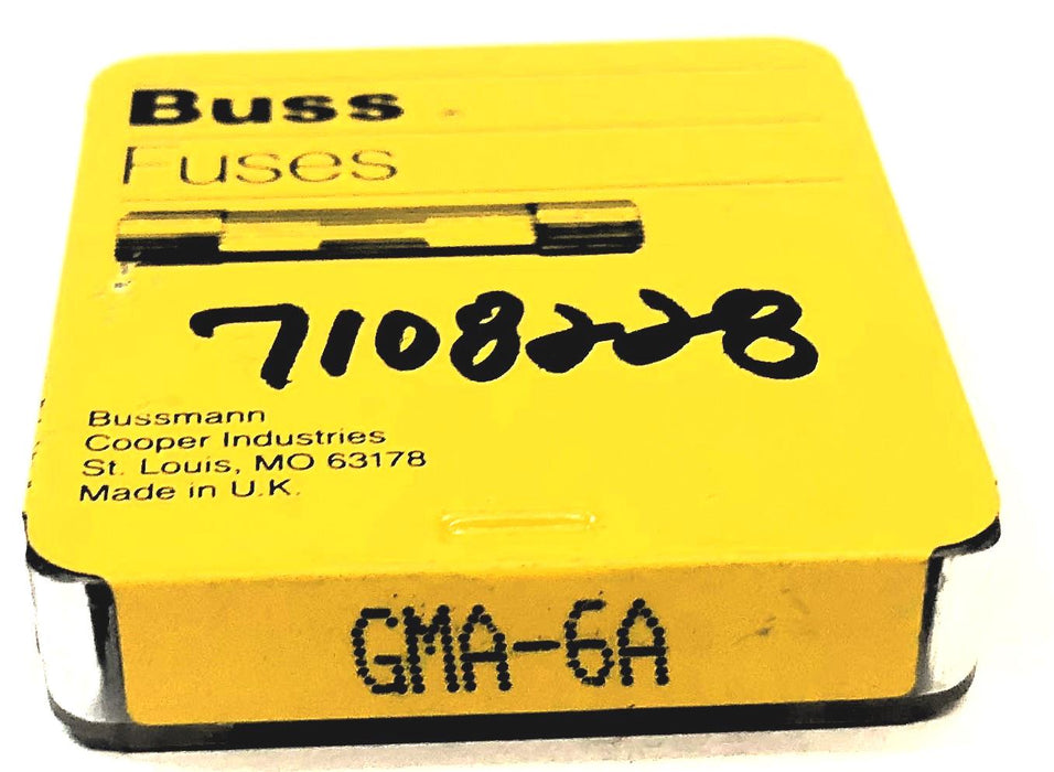 Bussmann 6A 125V Glass Fuse GMA-6A [Lot of 14] NOS