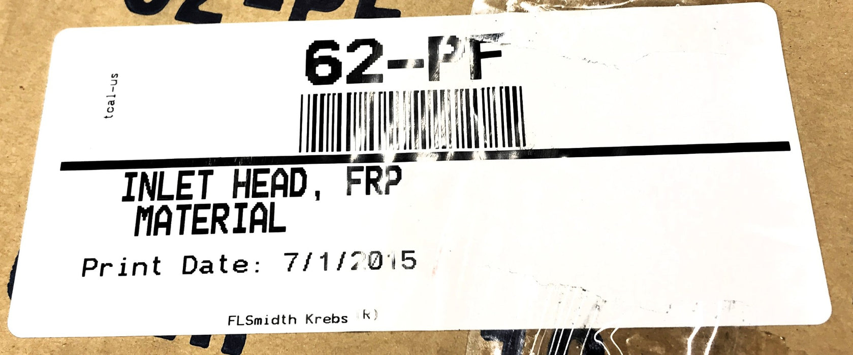 Krebs Inlet Head 62P-PF (62-PF) NOS